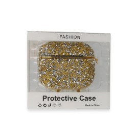 Newface Airpods Pro (1.nesil) Mira Taşlı Kılıf - Gold