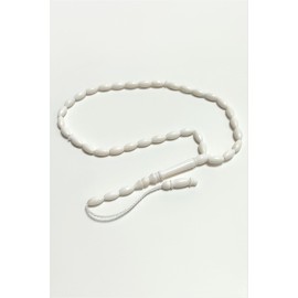 Kemik Tesbih 5X10 mm-Beyaz