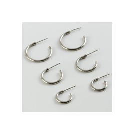 6lı Kalın Boş Halka-Gümüş Rengi