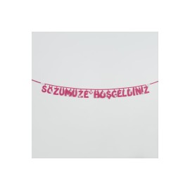Sözümüze Hoşgeldiniz Keçe Yazı-Pembe