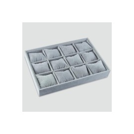 12li Anfora Kumaş Yastıklı Tabla-Açık Gri