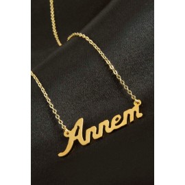 Annem Yazılı Kolye-Sarı