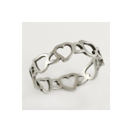 Kalp Lüks Çelik Yüzük-Beyaz