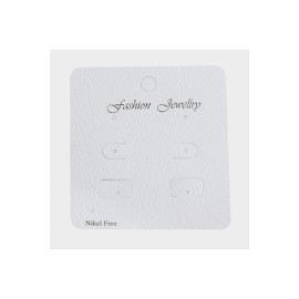 6 Delikli Lüx Küpe Kartı-Beyaz