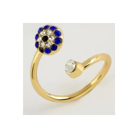 Nazar Taşlı Eklem Yüzük 1 Adet-Sarı