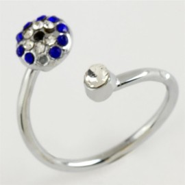 Nazar Taşlı Eklem Yüzük 1 Adet-Gümüş Rengi