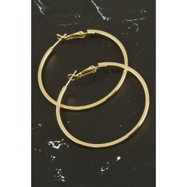 Ezme Lüks Çelik Halka Küpe 4 cm-Sarı