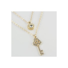 Anahtar Figürlü Yeni Sezon İkili Kolye-Sarı