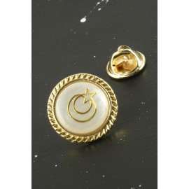 Ay Yıldız Sedef Yaka Rozet-Sarı