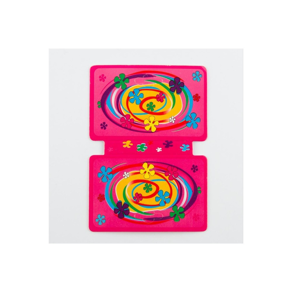 Çiçek Desenli Kolye Kartı-Pembe