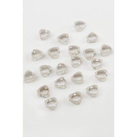 0,8 mm Kalp Ara Aparat 20 Adet-Gümüş Rengi