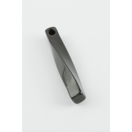 Burgulu İsim Yazılabilir Çelik Kolye Ucu 0,5X4 cm-Siyah