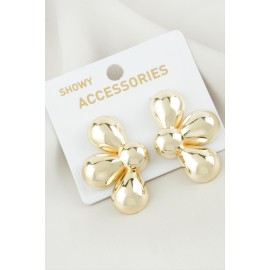 Çiçek Metal Küpe-Sarı