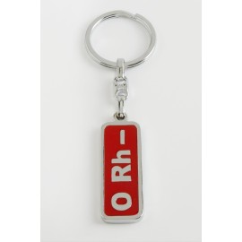 0 Rh Negatif Kan Grubu Metal Anahtarlık-Kırmızı..