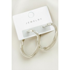 Çift Halka Trend Küpe 3,5 cm-Gümüş Rengi