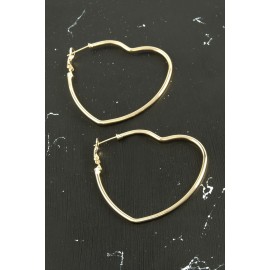 Kalp Trend Küpe 5 cm-Sarı