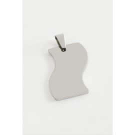 Bayrak İsim Yazılabilir Çelik Kolye Ucu 3 cm-Gümüş Rengi