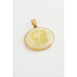 Atatürk Çelik Kolye Ucu 2,5 cm-Sarı