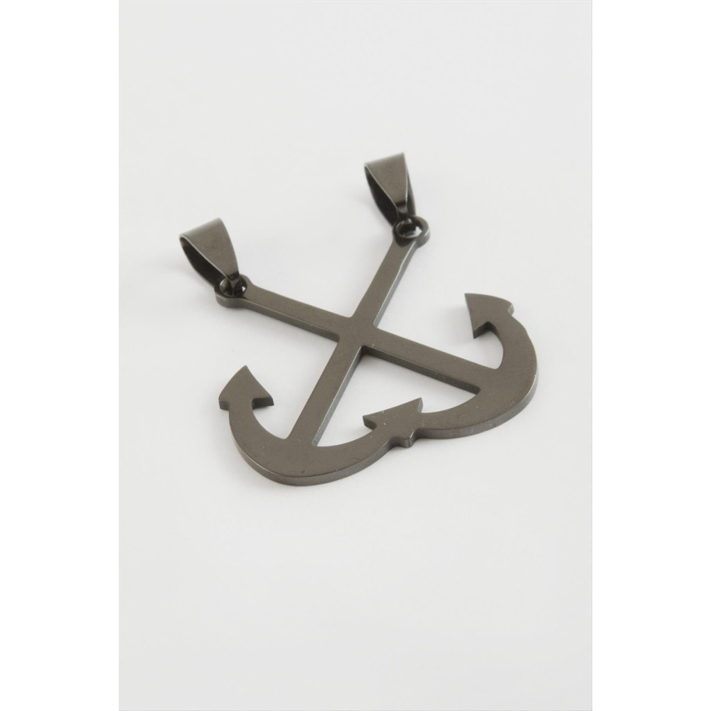 Çapa Çelik Kolye Ucu 3,5 cm-Siyah