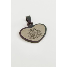 Ayetel Kürsi Çelik Kolye Ucu 2,5 cm-Siyah