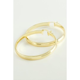 Çizgili Halka Küpe 6 cm-Sarı