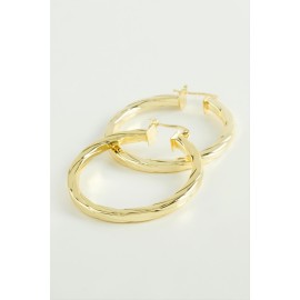 Ezme Halka Küpe 4,5 cm-Sarı