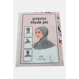 Çıtçıtlı Fular Şal-Siyah