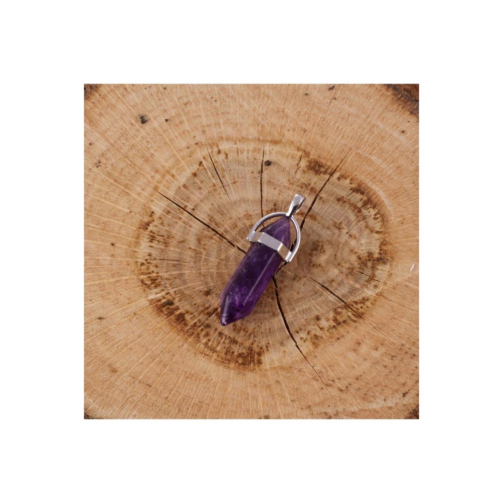 Amatist Point Kolye Ucu-Mor