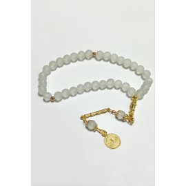 Mat Cam Taş Tesbih 8 mm-Sarı