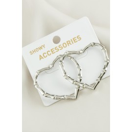 Kalp Trend Metal Küpe-Gümüş Rengi