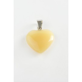 Akik Kalpli Doğaltaş Kolye Ucu-Sarı