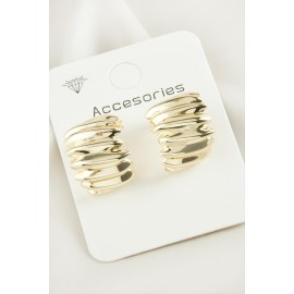 Burgulu Yeni Sezon Metal Küpe-Sarı