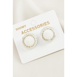 Çiçek Trend İnci Küpe-Gümüş Rengi