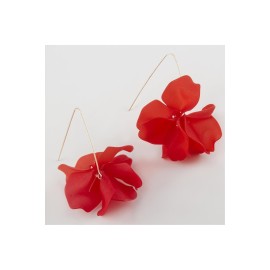 Çiçek Figürlü Zara Küpe-Kırmızı