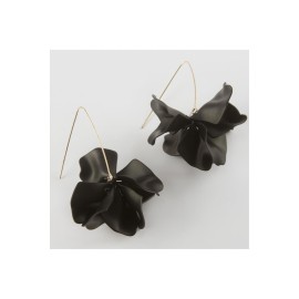 Çiçek Figürlü Zara Küpe-Siyah