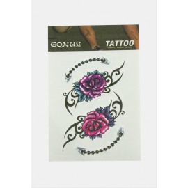 Gül Tattoo Dövme Sticker-Beyaz