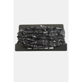 Karışık Desenli Baff Boyunluk-Siyah