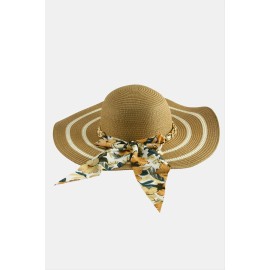 Fiyong Zincir Örgülü Hasır Şapka-Pudra Rengi