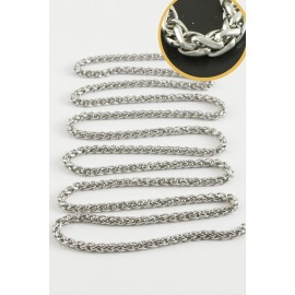 0,4 mm Silindir Gümüş Renkli Çelik Zincir 1 Metre-Gümüş Rengi