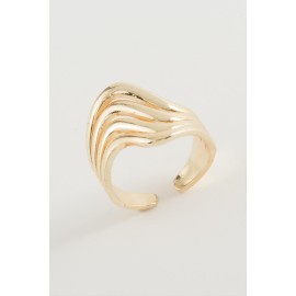 Oval Metal Yüzük-Sarı