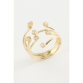 Ağaç Zirkon Taşlı Yüzük-Gümüş Rengi