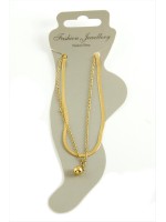 İtalyan Zincirli Lüks Çelik Halhal-Sarı