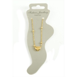 Kalp Lüks Çelik Halhal-Sarı