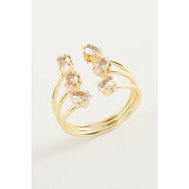 Oval Zirkon Taşlı Yüzük-Gümüş Rengi