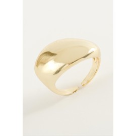 Oval Metal Yüzük-Sarı