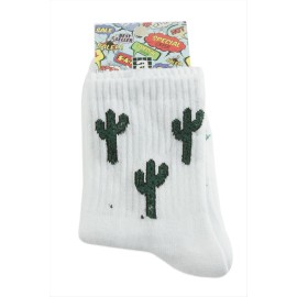 Kaktüs Kolej Çorap 8X28-Beyaz