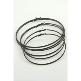 Ezme Metal Halka Küpe 6 Adet-Siyah