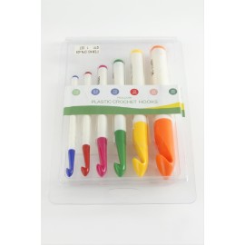 6 Adet Plastik Tığ 7-8-10-12-15-20 mm-Beyaz