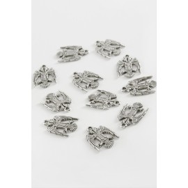 Çifft Başlı Kartal Tesbih Aparatı 50 Gram-Gümüş Rengi