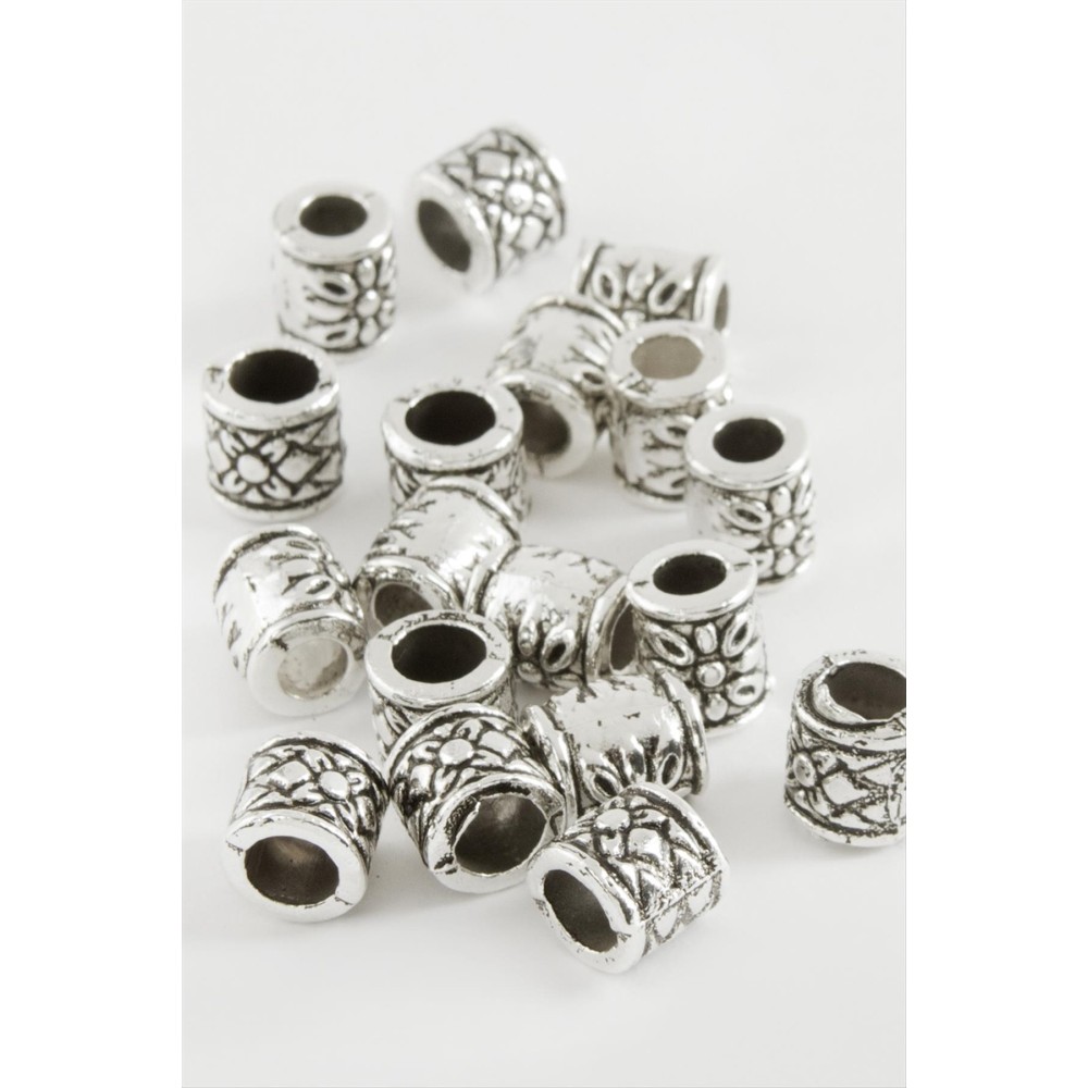 Çiçek Desenli Tesbih Ara Aparatı 50 Gram-Gümüş Rengi